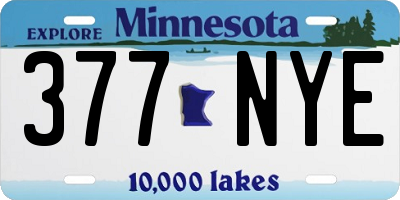 MN license plate 377NYE