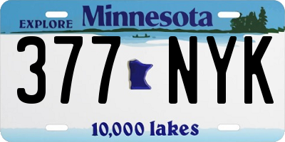MN license plate 377NYK