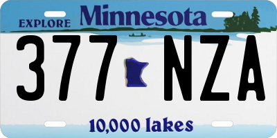 MN license plate 377NZA