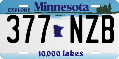 MN license plate 377NZB