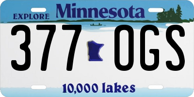 MN license plate 377OGS