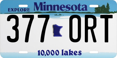 MN license plate 377ORT