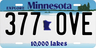 MN license plate 377OVE