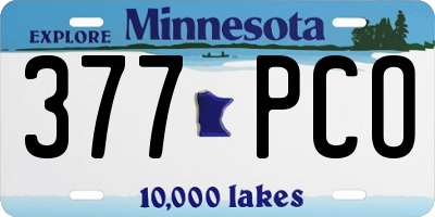 MN license plate 377PCO