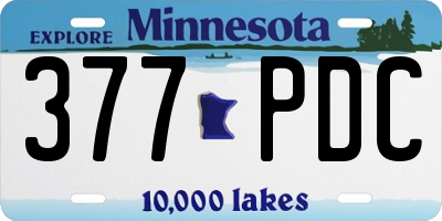 MN license plate 377PDC