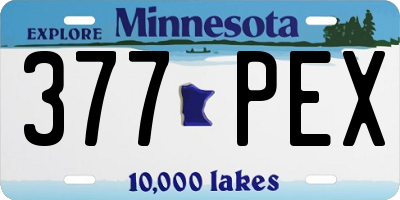 MN license plate 377PEX