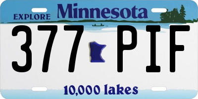 MN license plate 377PIF