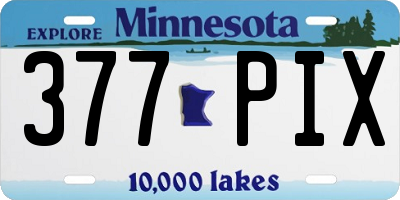 MN license plate 377PIX