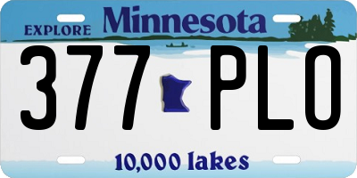 MN license plate 377PLO