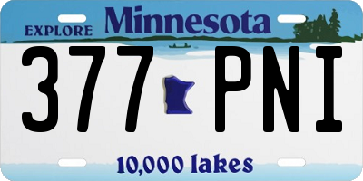 MN license plate 377PNI