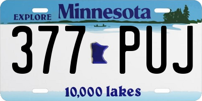 MN license plate 377PUJ