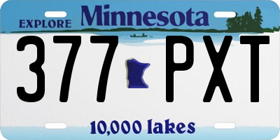 MN license plate 377PXT
