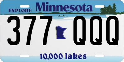 MN license plate 377QQQ