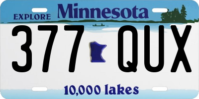 MN license plate 377QUX