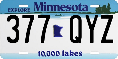MN license plate 377QYZ