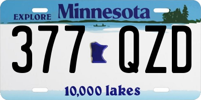 MN license plate 377QZD
