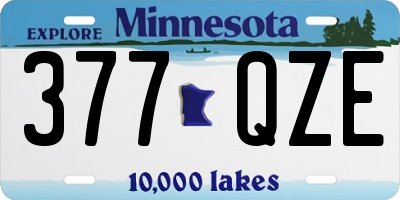 MN license plate 377QZE