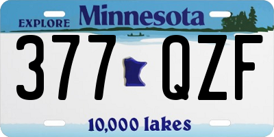 MN license plate 377QZF