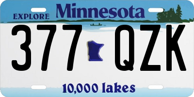 MN license plate 377QZK