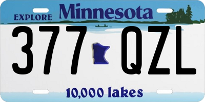 MN license plate 377QZL