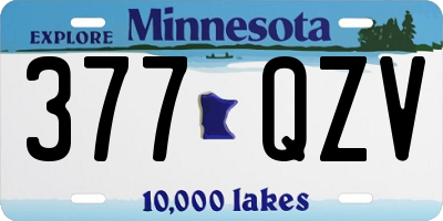 MN license plate 377QZV
