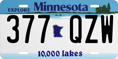 MN license plate 377QZW