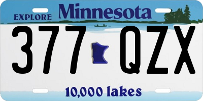 MN license plate 377QZX