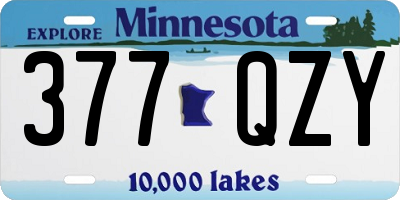 MN license plate 377QZY