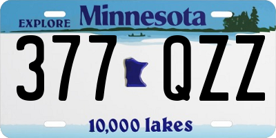 MN license plate 377QZZ