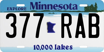 MN license plate 377RAB