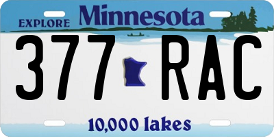 MN license plate 377RAC
