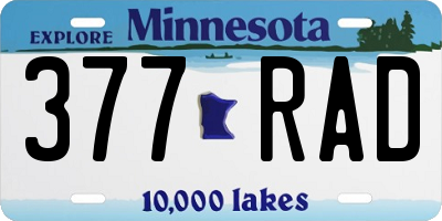 MN license plate 377RAD