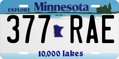 MN license plate 377RAE