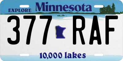 MN license plate 377RAF