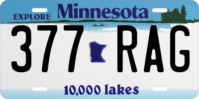 MN license plate 377RAG