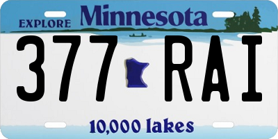 MN license plate 377RAI