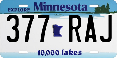 MN license plate 377RAJ