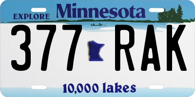 MN license plate 377RAK