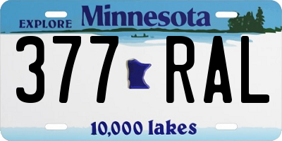 MN license plate 377RAL
