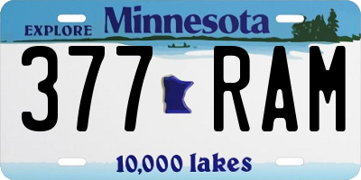 MN license plate 377RAM