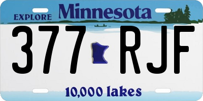 MN license plate 377RJF