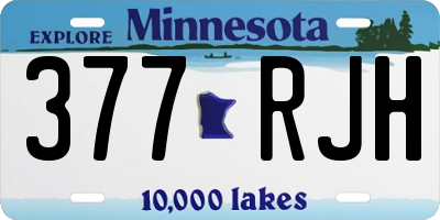 MN license plate 377RJH