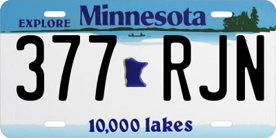 MN license plate 377RJN