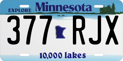 MN license plate 377RJX