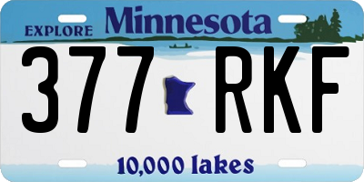 MN license plate 377RKF