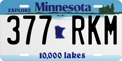 MN license plate 377RKM