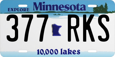 MN license plate 377RKS
