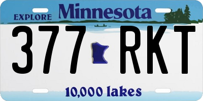 MN license plate 377RKT