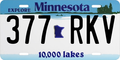 MN license plate 377RKV