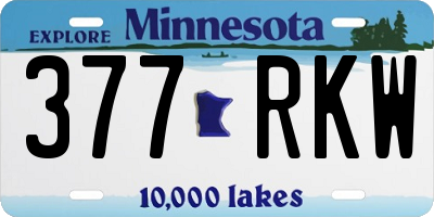 MN license plate 377RKW